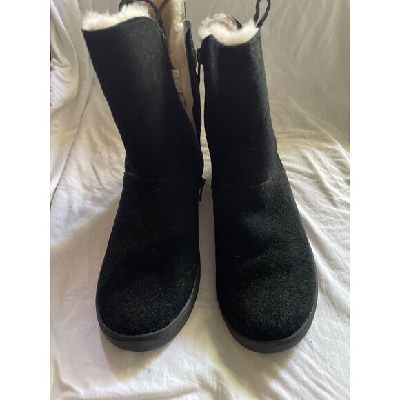 Koolaburra By Ugg Womens Shazi Short Black Boots US 8 Water-Resistant Suede Lace - Picture 11 of 12
